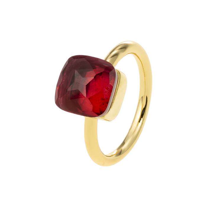 Anillo Cristal Evelyn Rojo Oro