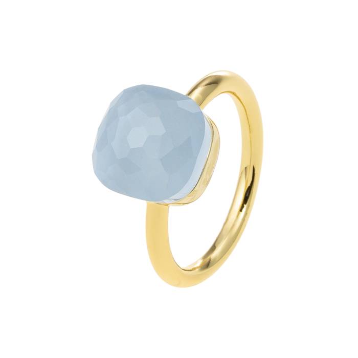Anillo Cristal Evelyn Celeste Oro