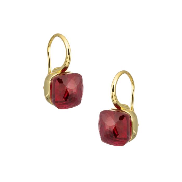 Pendientes Cristal Evelyn Rojo Oro