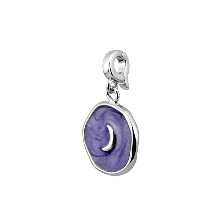 Colgante Charm Esmalte Violeta Media Luna
