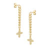 Sabine Long Chain and Cross Gold Earrings