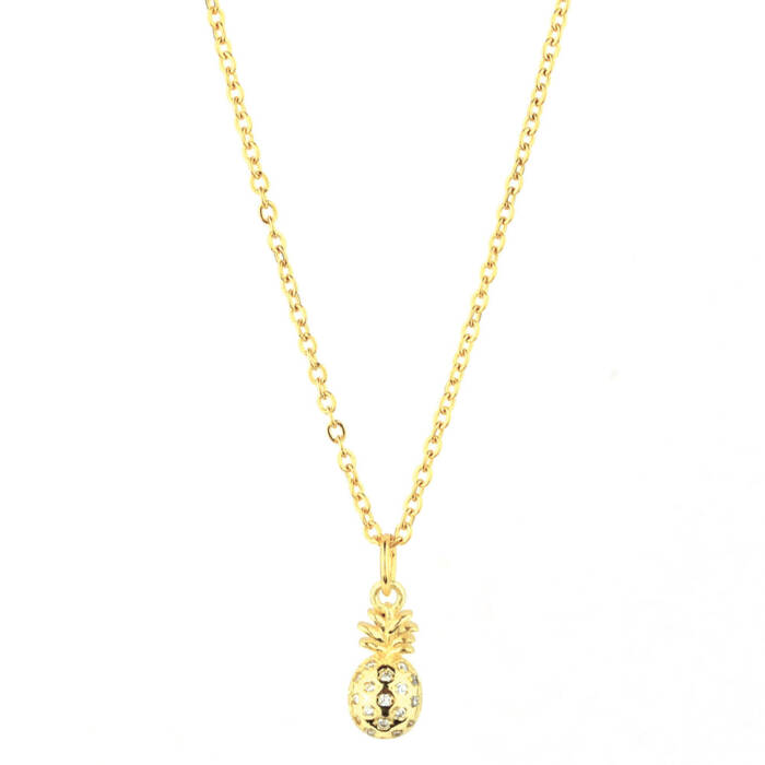 Colgante Charm Piña Oro con cadena