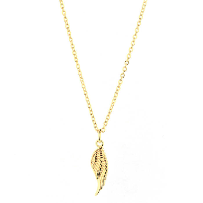 Colgante Charm Ala de Ángel Oro con cadena