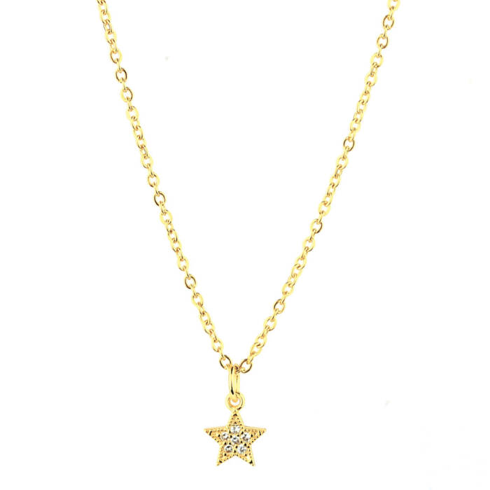 Colgante Charm Estrella Oro con cadena