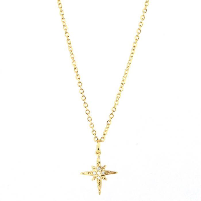 Colgante Charm Estrella Polar Oro con cadena