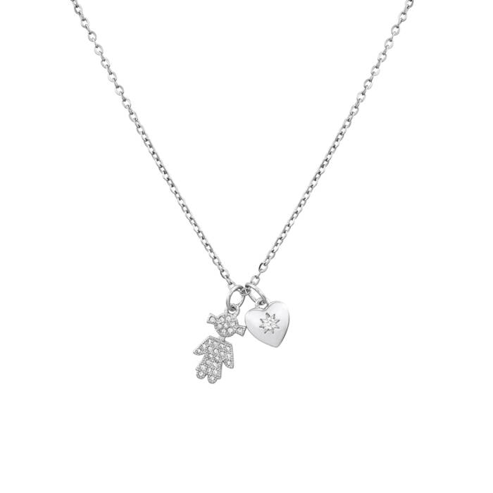 Collar Niña y Corazón con Estrella