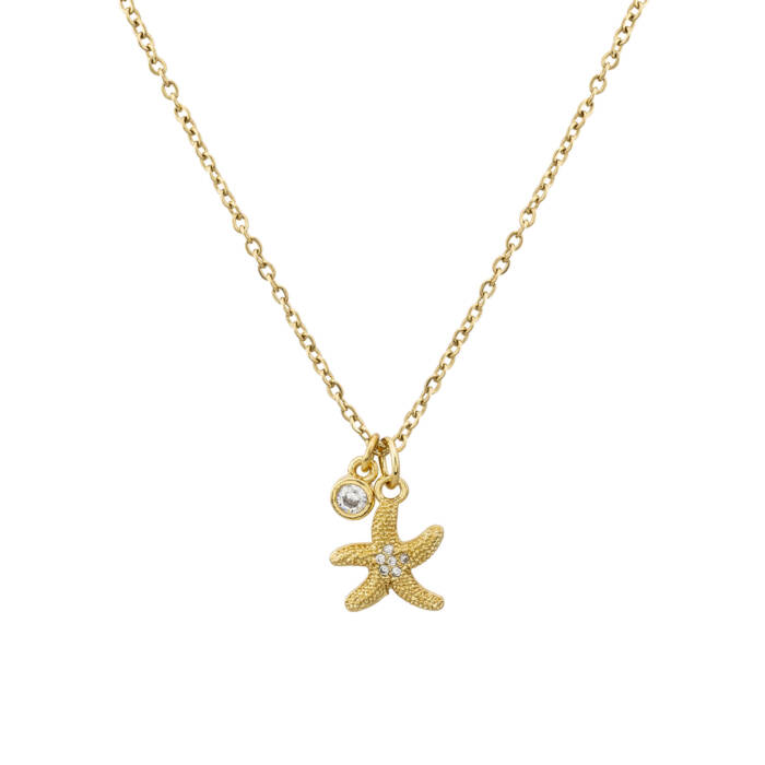 Collar Estrella de Mar y Circonita Oro