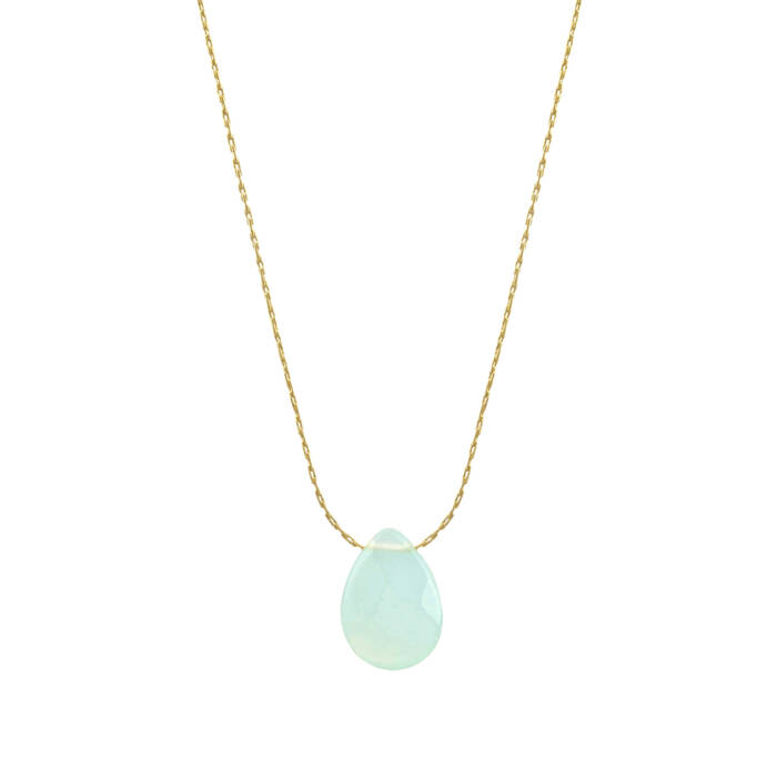 Collar Solange Cuarzo Celeste Oro