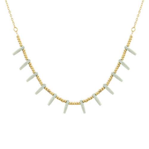 Kendria Green Agate Gold Necklace