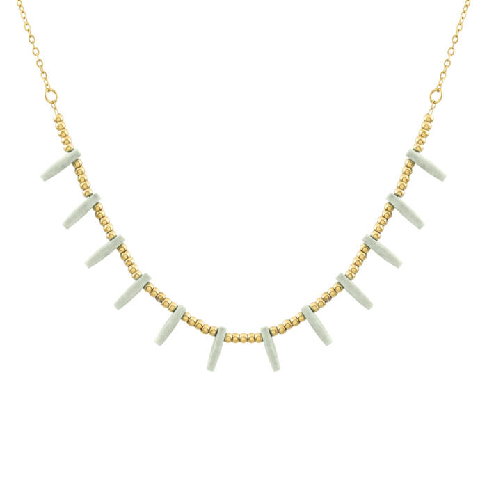 Kendria Green Agate Gold Necklace