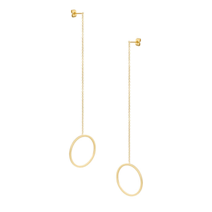Pendientes Largos Círculos Oro