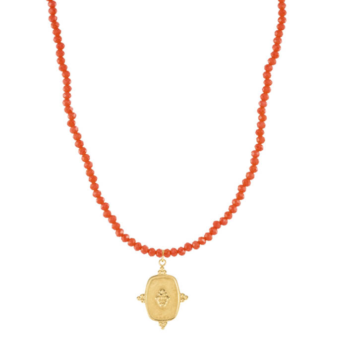 Gold Treasure Coral Necklace