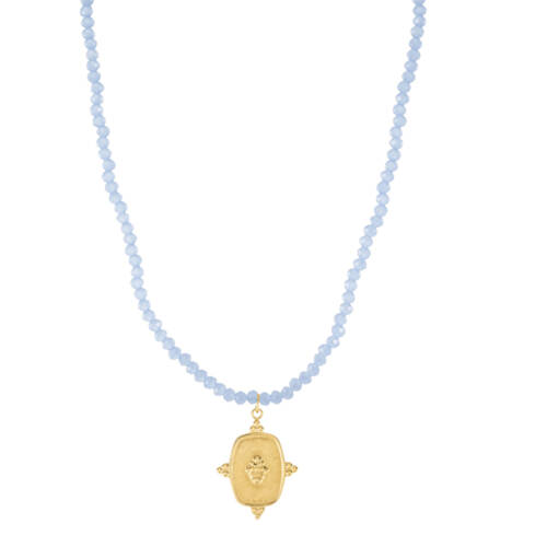 Gold Treasure Sky Blue Necklace