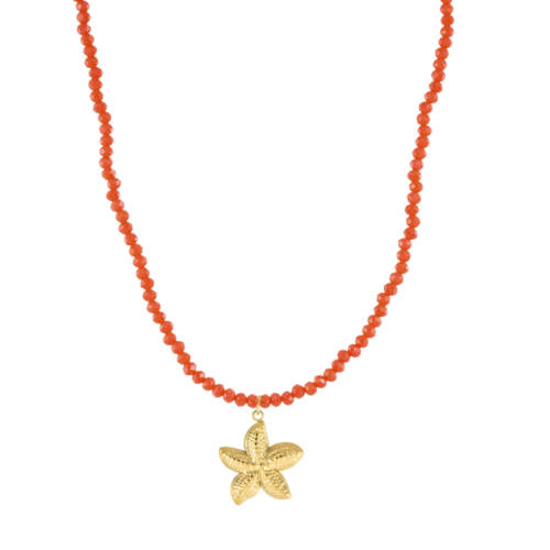 Gold Starfish Coral Necklace