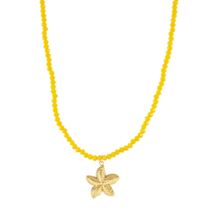 Gold Starfish Yellow Necklace