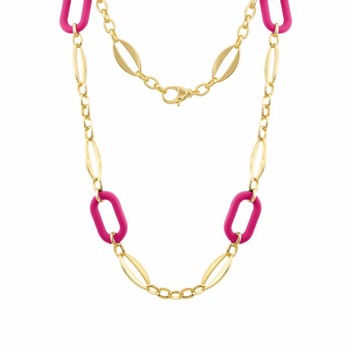 Carolina Fucsia Gold Necklace