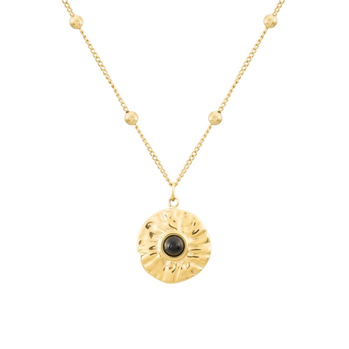 Ambre Onyx Pendant Gold Necklace