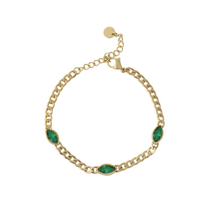 Catrina Gold Bracelet Emerald
