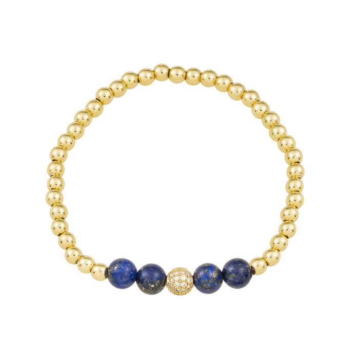 Amandine Gold Lapiz Lazuli Bracelet