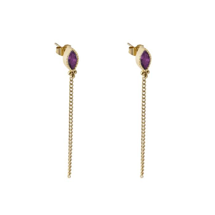Catrina Gold Earring Amethyst
