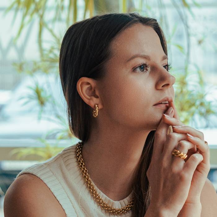 Mara Gold Hoop Earrings - Image 2