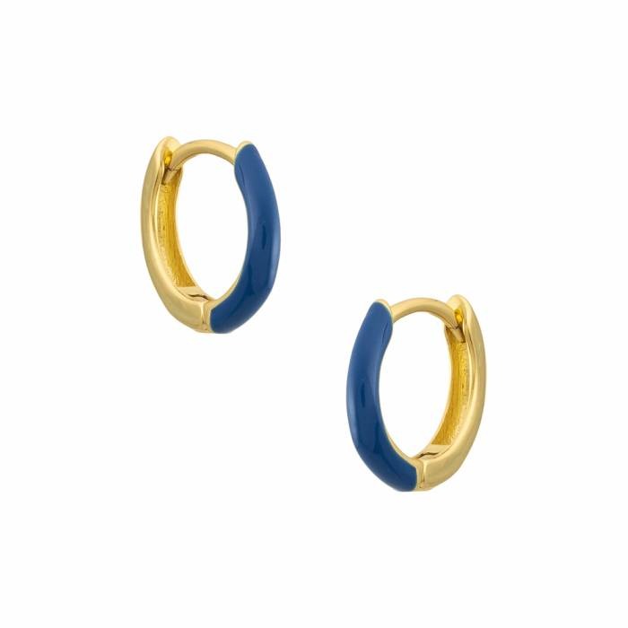 Marianne Slim Blue Enamel Earrings