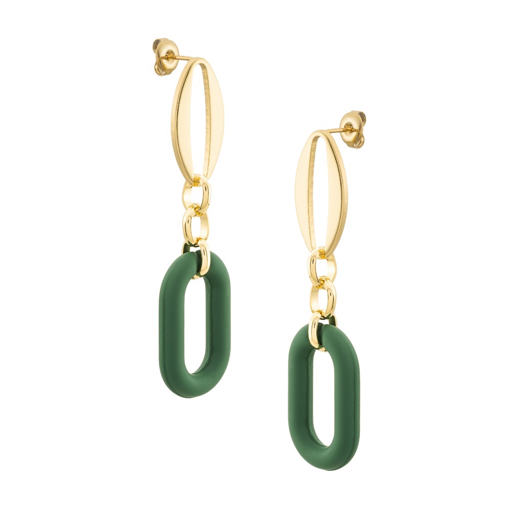 Carolina Green Gold Earrings