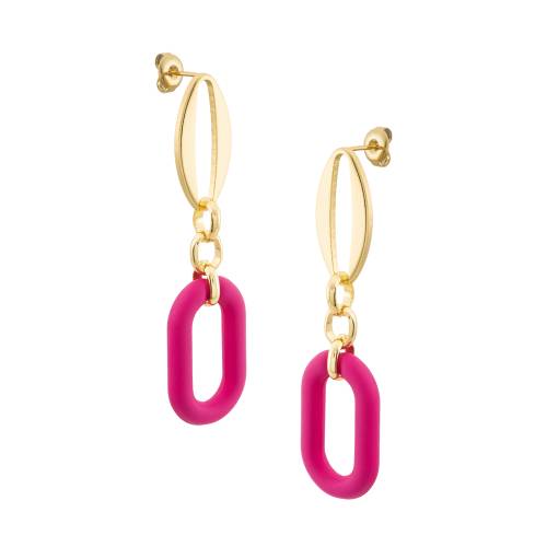 Pendientes Carolina Oro Fucsia