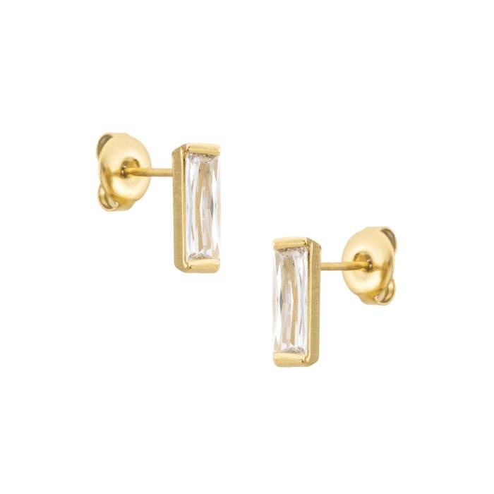 Amandine Bar Stud Gold Earrings