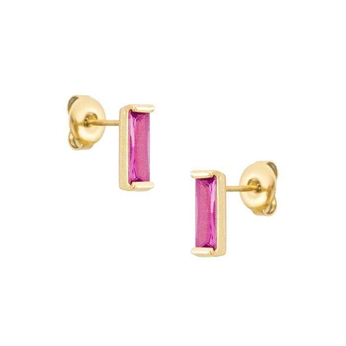 Amandine Bar Stud Gold Earrings
