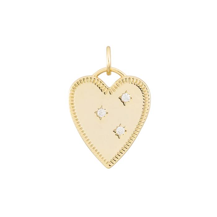 Gold Plated Studded Heart Charm