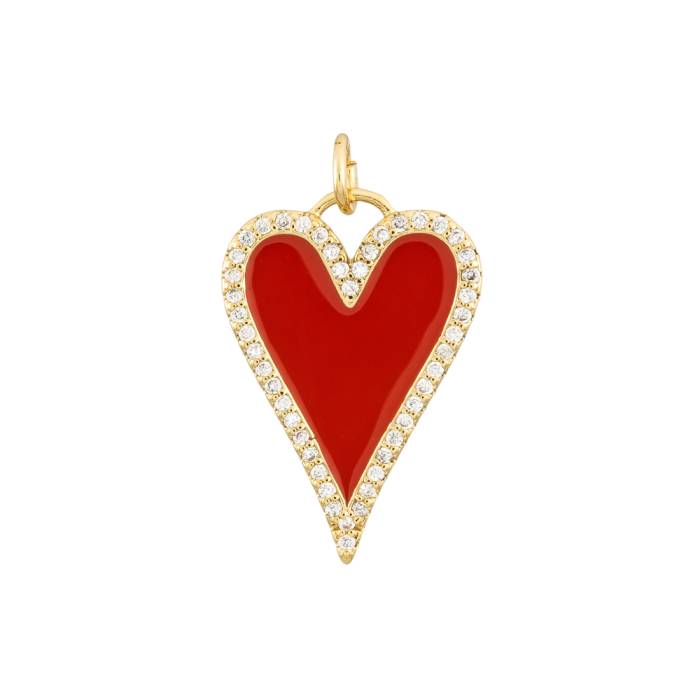 Charm Red Heart Chapado en Oro