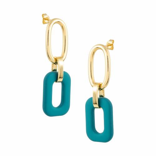 Cora Green Gold Earrings