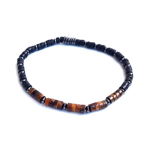 Bali Tigers Eye & Lava Bracelet