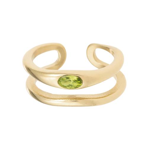 Anillo Circonita Verde Oro Kylie