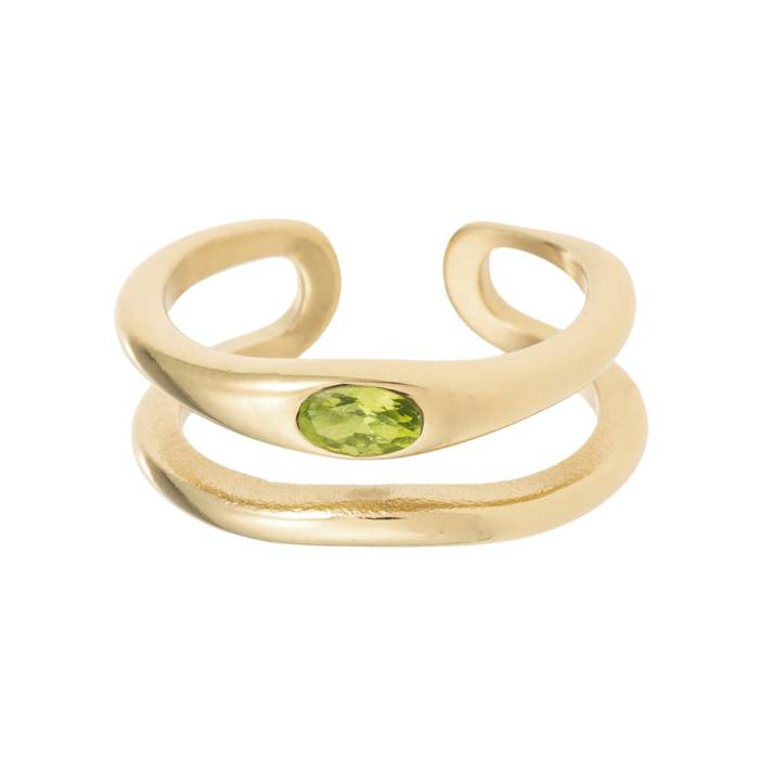 Kylie Green Cz Gold Ring - 16