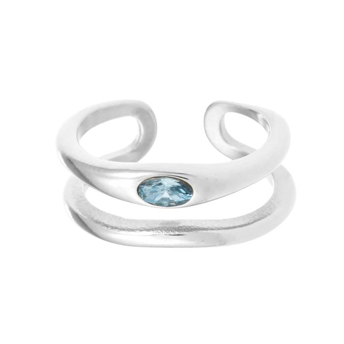 Anillo Circonita Azul Kylie