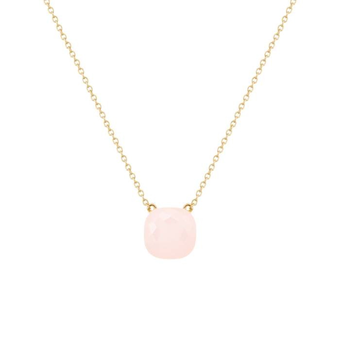 Collar Cristal Cuarzo Rosa Oro Evelyn