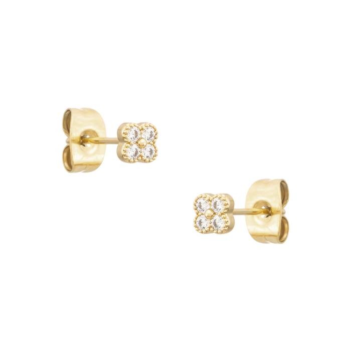 Eternal Spring White Cz Gold Earrings