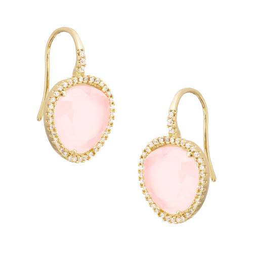 Pendientes Romina Oro Cristal Cuarzo Rosa