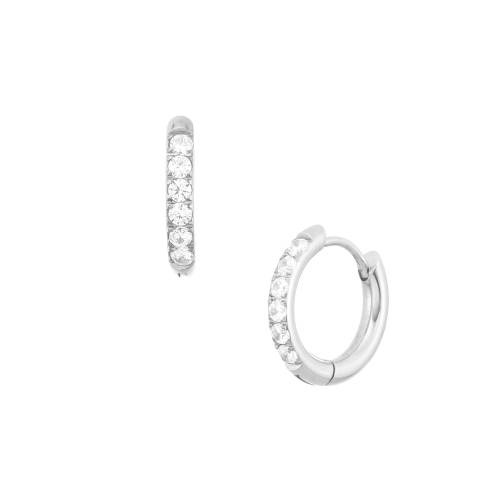 Silvia Round Cubic Zirconia Hoop Earring