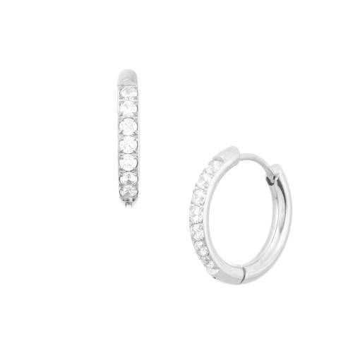 Silvia Round Cubic Zirconia Hoop Earring