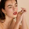 Sarah Large Drop Gold Earrings - Image 2