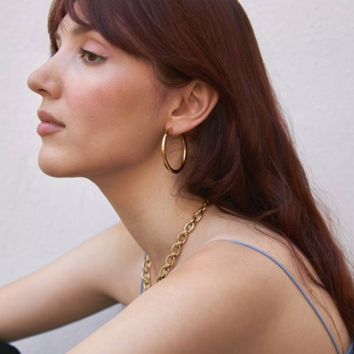 Pendientes Aro Oro Ella - Imagen 2