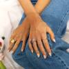 Anillo Cristal Evelyn Celeste Oro - Imagen 2