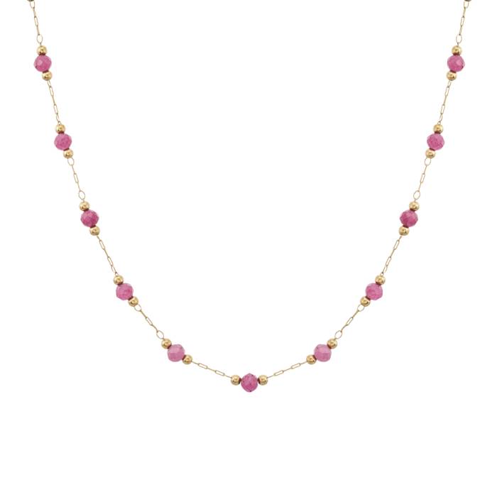 Collar Piedra Natural Fucsia Verona