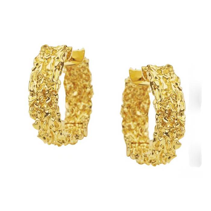 Lucia Gold Textured Hoops