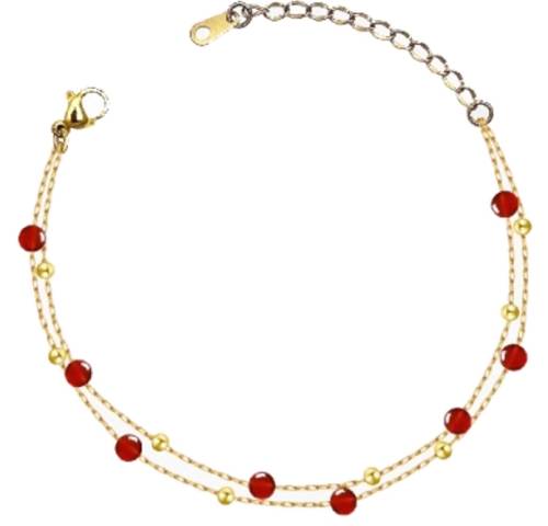 Pulsera Cristal Rojo Luna