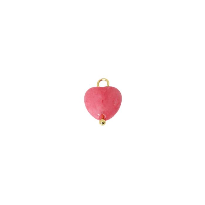 Charm Corazón Ágata Rosa