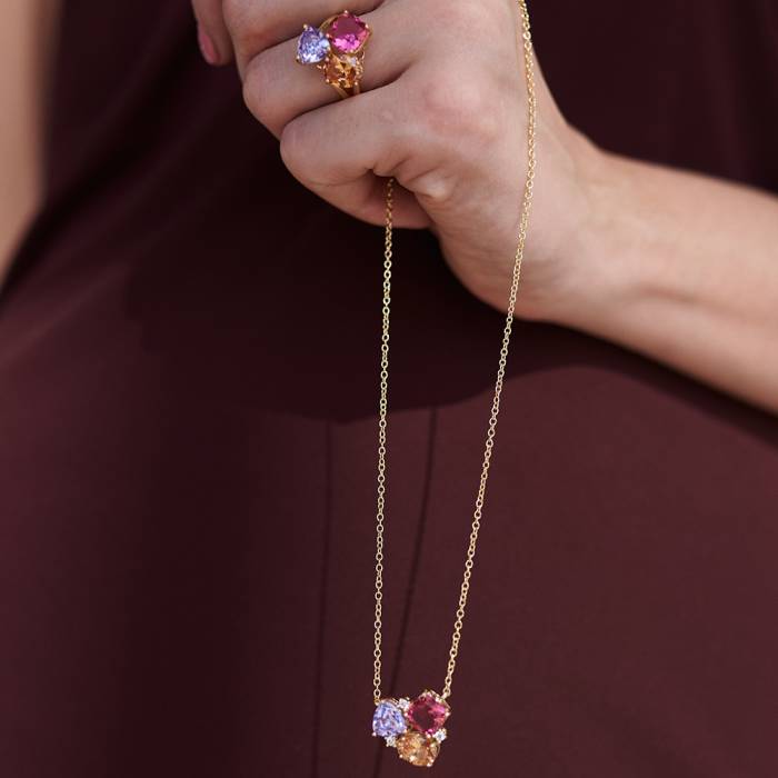 Giulia Multicolour Crystal Necklace - Image 2